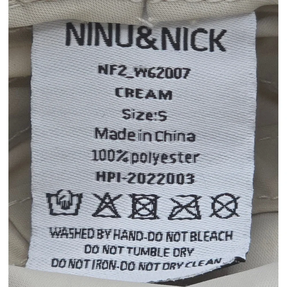 NINU‎ & NICK Cream Bucket Hat Women's Size S Wide Brim Ribbon Sun Hat